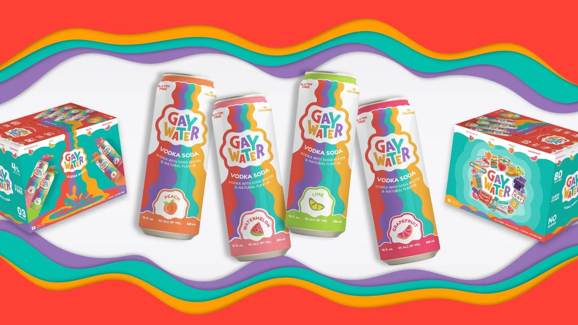 明亮色彩的灌装伏特加苏打水包装设计欣赏(图1)