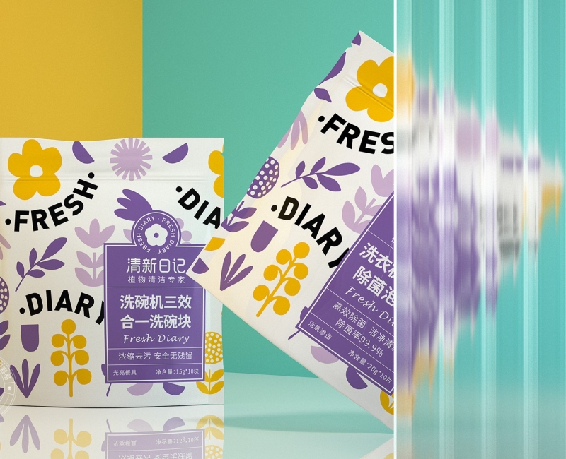 清新日记日化用品包装设计包装设计案例 - 四喜设计作品