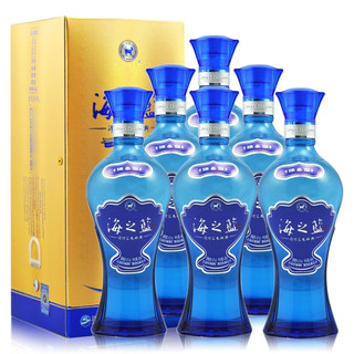 创意酒包装设计洋河海之蓝蓝色经典绵柔型白酒瓶整箱装产品包装设计欣赏(图2)