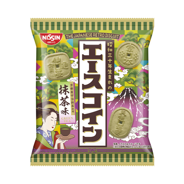 食品包装设计欣赏王牌硬币抹茶味日清思科包装设计欣赏(图1)