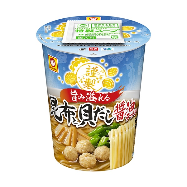 马尔先生谨制风味十足的海带和贝类酱油拉面东洋水产面类包装设计(图1)