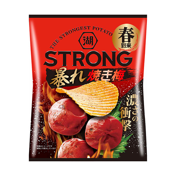 湖池屋STRONG薯片暴烤梅包装设计欣赏(图1)